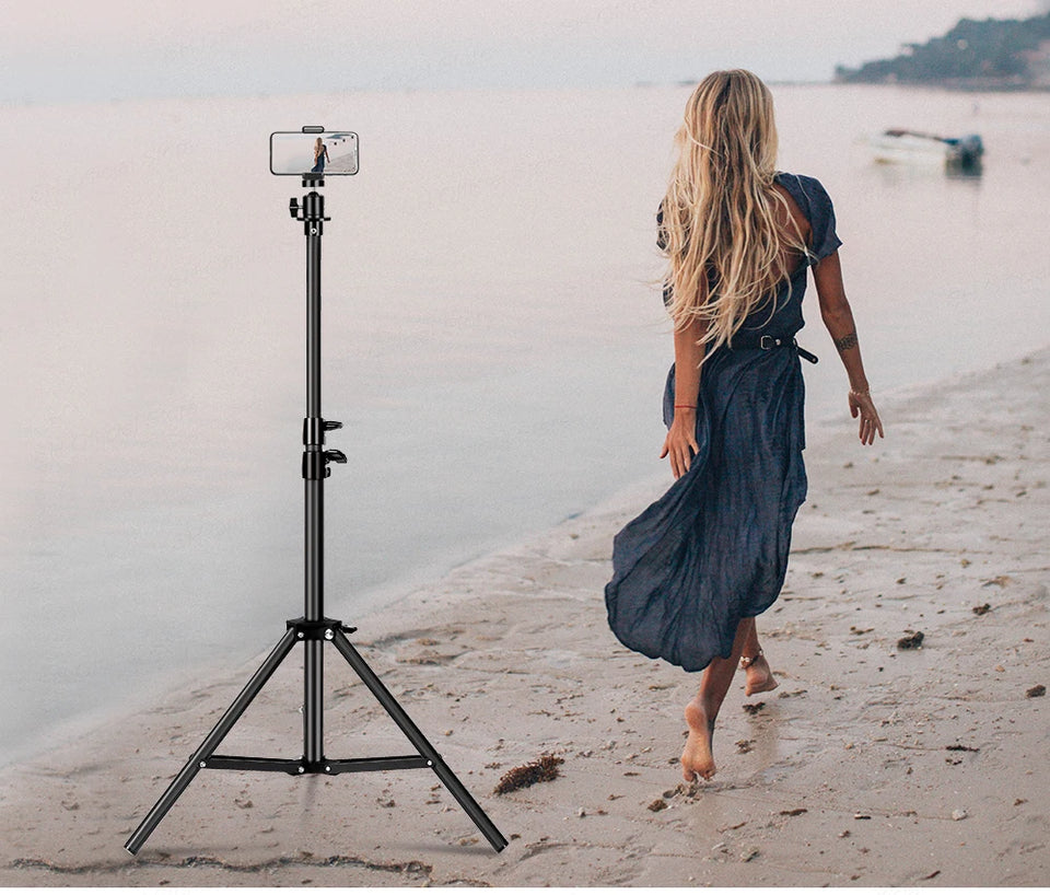 200/170/150/55cm Selfie Tripods Aluminum Light Stand For Phone Stand Mount Digital Camera Tripod With Clip Bluetooth Controller
