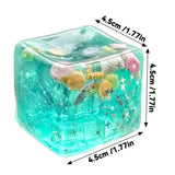 Ocean Cube Squeezable Stress Relief Toy Soft Transparent Squishy Toy with Sea Shell Fidgets for Kids Adults Anxiety Relief