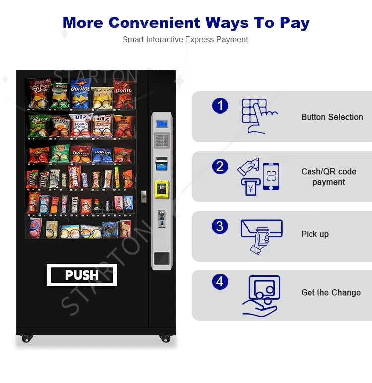 Snack and  Beverages Refrigerated  Automatic Vending Machines for Retail Items Vending Machines