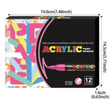 12/18/24 Vibrant Acrylic Marker Set, Medium Tip (2-3mm) Suitable for Rock Painting, Black Paper, and Skateboard Decoration