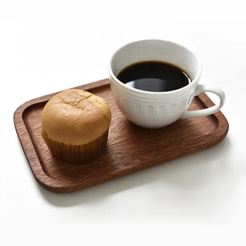 Wooden Tray Whole Piece Walnut No Splicing Wooden Serving Board Natural Cut Wooden Serving Trays Coffee Tea Trays New Tableware