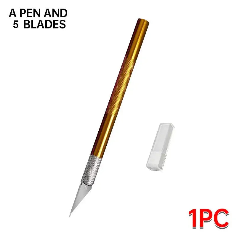 Metal Engraving Craft Knife Non-Slip Handle Gold Silver Hobby Carving Scalpel Utility Knife Art Stationery DIY Craft Supplies