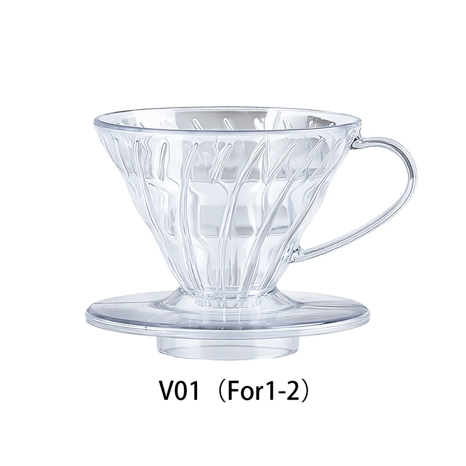 Transparent hand brewed coffee filter cup, home drip coffee filter, coffee enthusiast brewing equipment