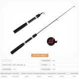 Telescopic Ice Fishing Rod Ultra-Light Portable Fishing Rod 2 Sections Travel Fishing Pole for Ice Fishing