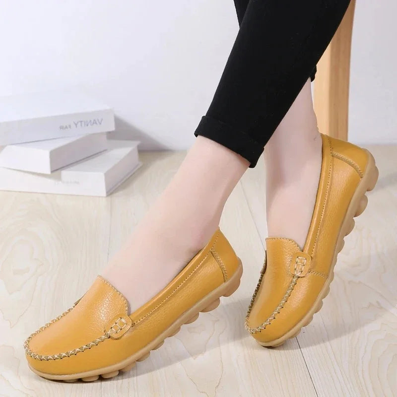 Women Flats Ballet Shoes Woman Cut Out Leather Breathable Moccasins Women Boat Shoes Ballerina Ladies Casual Shoes