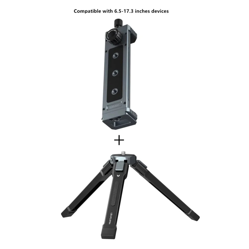 LEAPLIGHT Universal Aluminum Tablet Phone Stand Holder Clip Tripod Adjustable Bracket for Phones Ipro Tablets Tablet Holder