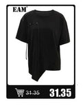 [EAM] Black Irregular Knot Sweatshirt New Stand Collar Long Sleeve Women Big Size Fashion Tide Spring Autumn 2026 1DJ1848