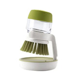 Multi-Use Kitchen Dish Brush, Soap Dispensing Palm Brush with Tray, Universal Scrub Brush for Household Cleaning