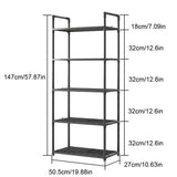 5-Shelf Adjustable Storage Shelves Heavy Duty Rack Storage Shelving Unit 66 Lbs Capacity Organizer for Kitchen,Garage,Bathroom