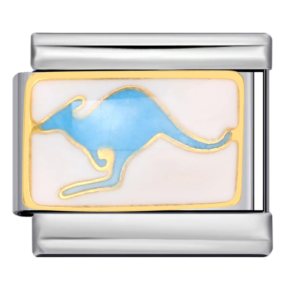 New Arrivals Blue Cute Small Animals Fit Women Men Stainless Steel Bracelet Italian Link 9mm Charm Jewelry DIY Making For Gifts