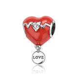 Red Series 925 Sterling Silver Koi Firecracker Dragon Heart Mushroom Coffee Machine Charm Fit DIY Bracelet Necklace Niche Gifts