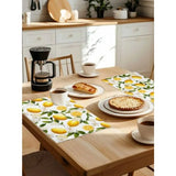 Table Placemats Set of 4 Country Watercolor Lemon Leaf Wipeable Place Mats for Dining Tables Summer White Wildflower Washable T