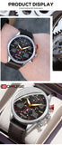 BORUSE Fashion Mens Sports Watches Luxury Men Business Wrist Watch Leather Quartz Watch Waterproof Luminous Male Clock With Box