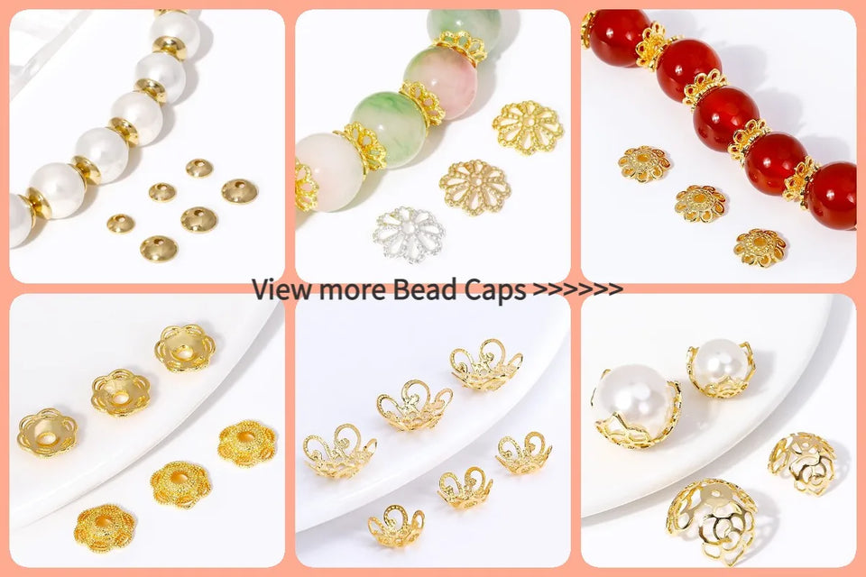 18k Gold Plated Spacer Beads For Bracelet Making,Separators For Beads,Jewelry Fittings,DIY Jewellery Making Supplies Wholesale