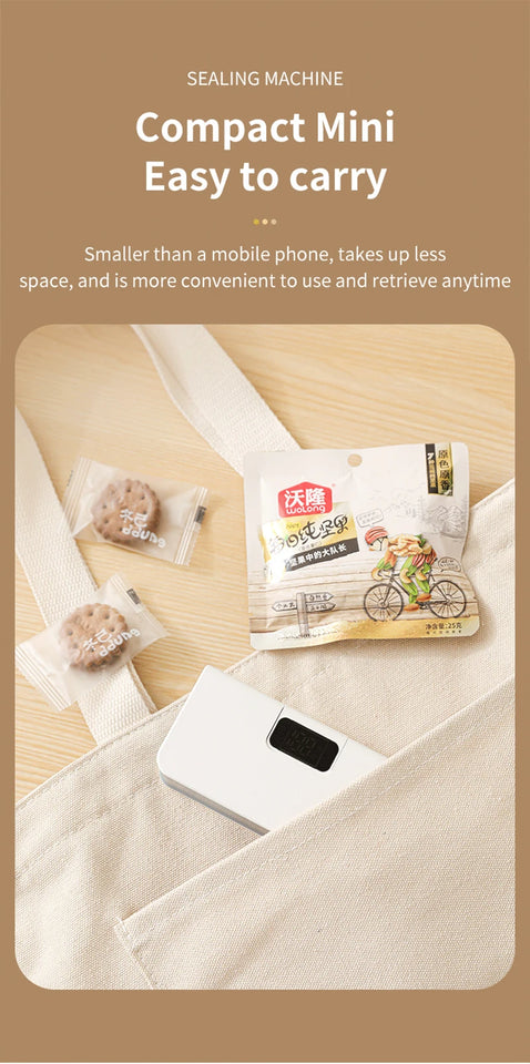 Plastic Bags Sealer Mini Sealing Machine Portable Handheld Mini Heat Bag Sealer USB Rechargeable Food Packaging Sealing Machine