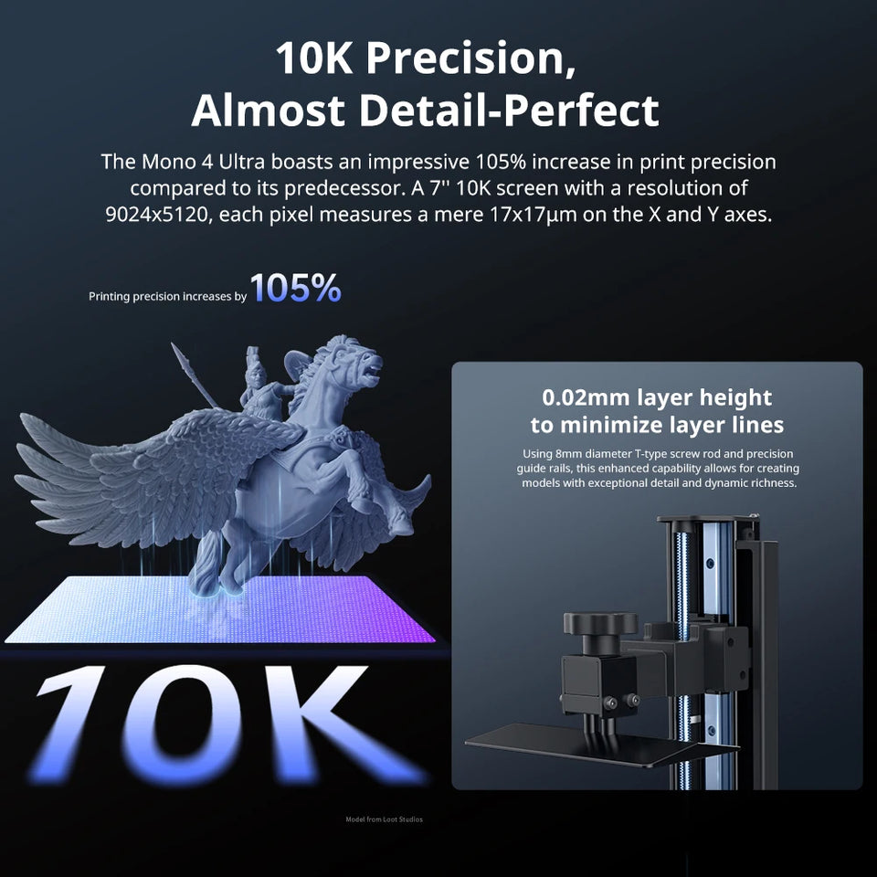 ANYCUBIC Photon Mono 4 Ultra 7 Inch 10K LCD 3D Printers High Speed UV Resin 3D Printer Printing Size  236mm*231mm*430mm 2.2L