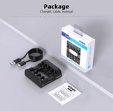 XTAR L4 AAA AA Battery Charger 4 Slots Intelligent LED Indicator USB Charger Charging 1.5V Li-ion / 1.2V lithium NiMH Batteries