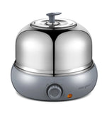 9 Eggs Full 304 Stainless Steel Electric Egg Cooker Steamer With Big Capacity For Soft Medium Hard Boiled Poached Custard Bread