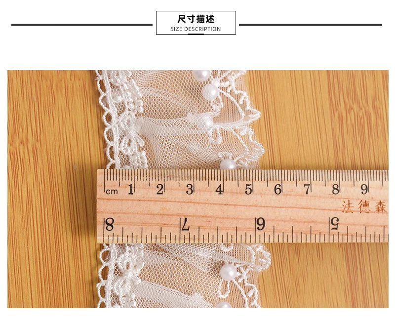 6CM Wide Modern Pleated Mesh Yarn Lace Trim Ribbon Dress Hair Accessories Boots Bag Pet DIY Crafts Supplies Decoration Fabric