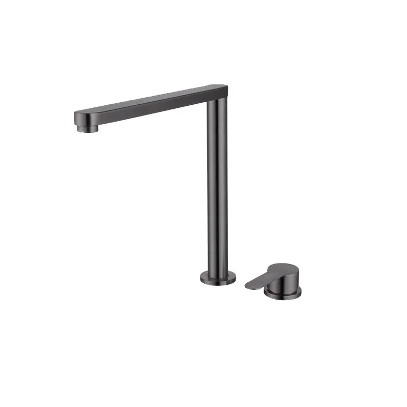 Hidden Lifting Folding Kitchen Faucet 304 Stainless Steel Sink Faucet Hot and Cold Mixed Water Separate Sink Tap Dual Holes