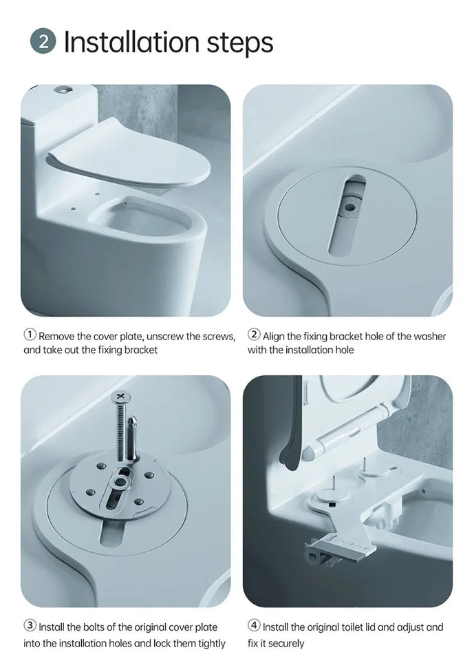 Bidet Attachment Ultra-Slim Toilet Seat Attachment Dual Nozzle Bidet Adjustable Water Pressure Non-Electric Ass Sprayer