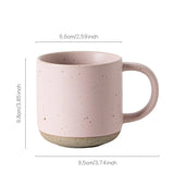 Speckled Ceramic Coffee Mug Modern White Frosted Design with Handle Unglazed Base Custom Small for Cafe