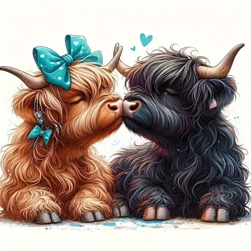 Huacan New Arrivals Diamond Painting Animal Cow 5D Diy Diamond Painting Flower Set Handmade Gift Decorations For Home