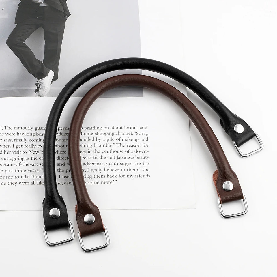 1Pair 38cm Genuine Leather Bag Straps Belts DIY Replacement Handbag Purse Handle Bag Accessories Coffee Black Bags Straps Belts