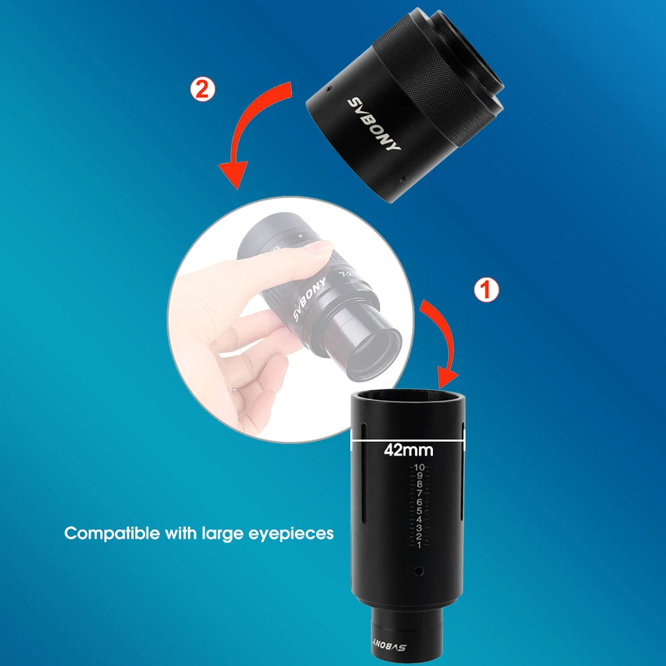 SVBONY Variable Universal Camera Adapter Support Max 42mm Outside Diameter Eyepiece for SLR & DSLR Camera And Eyepiece SV112