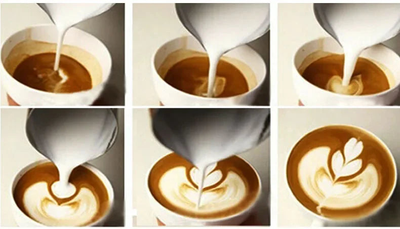 350MLMilk Jug Pull Flower Cup Coffee Cappuccino  Espresso Steaming Pitcher Coffee Milk Frothing Cup Coffee Steaming Pitcher