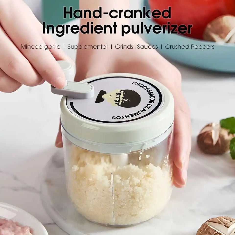 Garlic Crusher, Highly Efficient Masher Chopper for Home, Multifunctional Manual Grinder with Safe Blades
