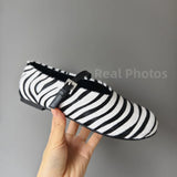 FEDONAS New Arrivals Women's Horsehair Shoes Mixed Zebra Stripes Fashion Simple Flats Heels Daily Comfort Casual Shoes Loafers