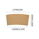 50/100pcs Kraft Paper Coffee Cup Sleeves Disposable Cup Cover Drinks Protective Cover Non-Slip  Heat Insulation Cardboard Holder