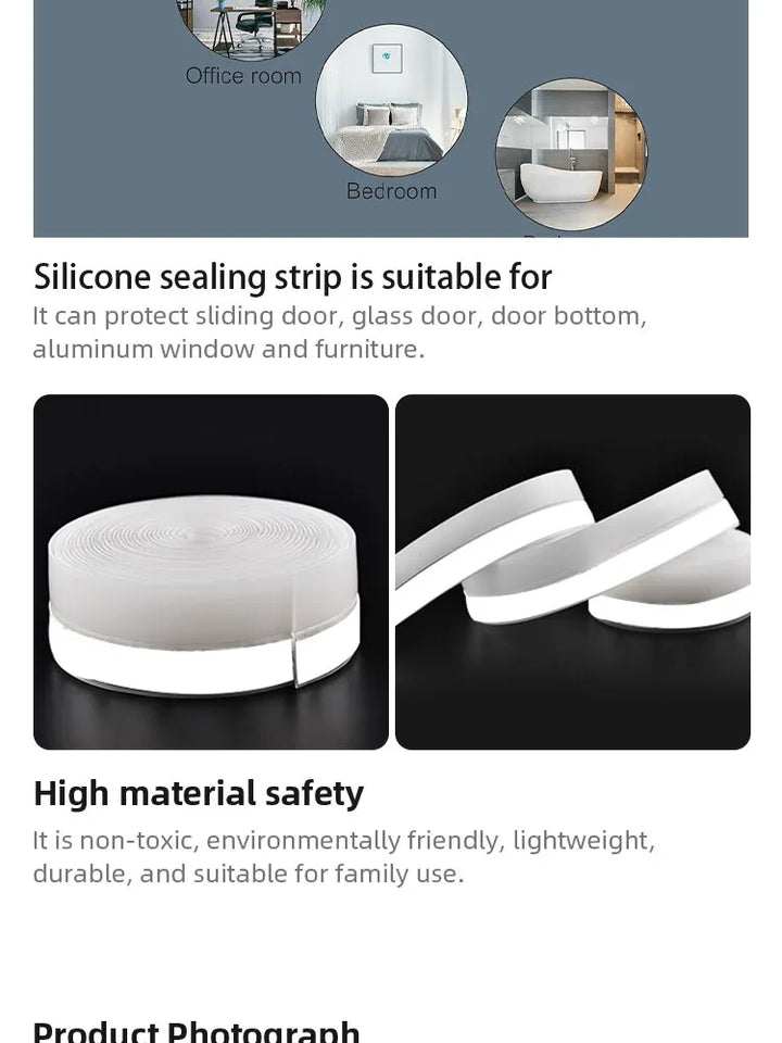 5m Door And Window Seal Rubber Door Seam Soundproof And Windproof Sticker Self Adhesive Door Windscreen Sealing Tape