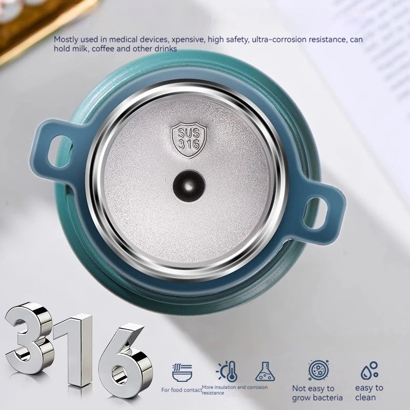 GIANXI 1000ml Spring Cap Large Capacity Vacuum Cup 316 Stainless Steel Coffee Cup Portable Outdoor Sports Water Bottle