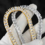 New Arrivals 6mm Baguette Diamond Silver/Gold Plated Hip Hop Jewelry Iced Out Tennis Chain Necklace Gift For Women/Men