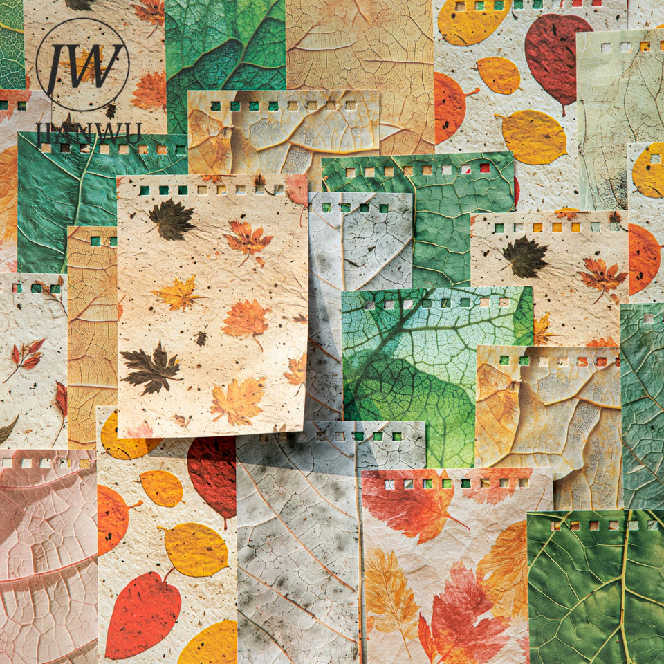 JIANWU Whisper of Leaves Series Vintage Texture Landscape Collage Scrapbook Material Paper Creative Junk Journal Stationery