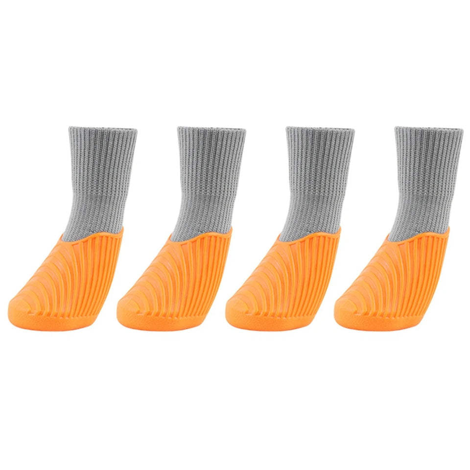 4Pcs Outdoor Pet Dog Boots Dog Shoes Paw Protector Comfortable Waterproof Shoes Anti-slip Boots For Small Medium Large Dogs Cats
