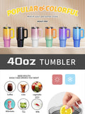 WATERSY 30oz/40oz Stainless Steel Thermal Cup Large Capacity Tumbler with Handle & Straw Insulated Mug Travel for Coffee