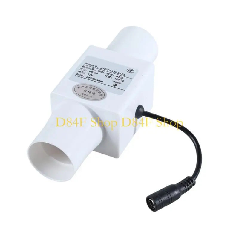D84F Powerful 12V Inline Duct Ventilation Fan Suitable For Effective Exhaust&Cooling In Domestic And Commercial Environments