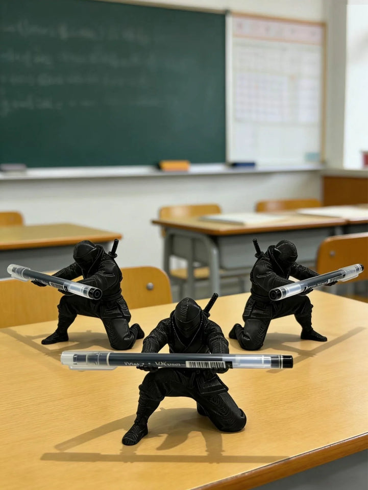 1pc/3pcs 3d Printed Ninja Pen Holder Unique Figurine Stationery Organizer Pencil Figurines Desk Decor Craft For Pen Storage Gift