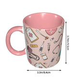 Pink Doctor Nurse Coffee Mugs DIY Customized Enfermera En Apuros Ceramic Milk Tea Mug Cup