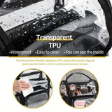 Makeup Brush Holder Backpack Makeup Artist Travel Case Clear Waterproof Cosmetic Organizer Bag with Adjustable Strap and Divider