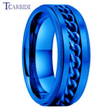 Dropshipping 8mm New Arrivals Men Women Stainless Steel Rotate Chain Ring Stepped Grooved Brushed Festival Fashion Gift Jewelry