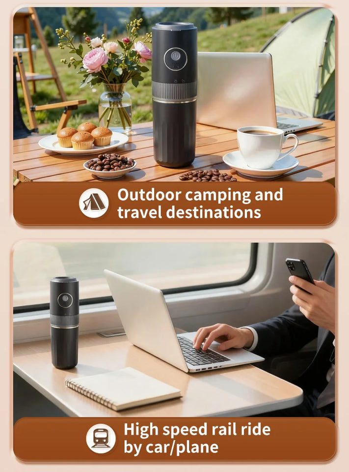 3-in-1 Capsule Coffee Maker Portable Espresso Coffee Machine for Car & Home Camping Coffee Maker Type-c Rechargeable Automatic