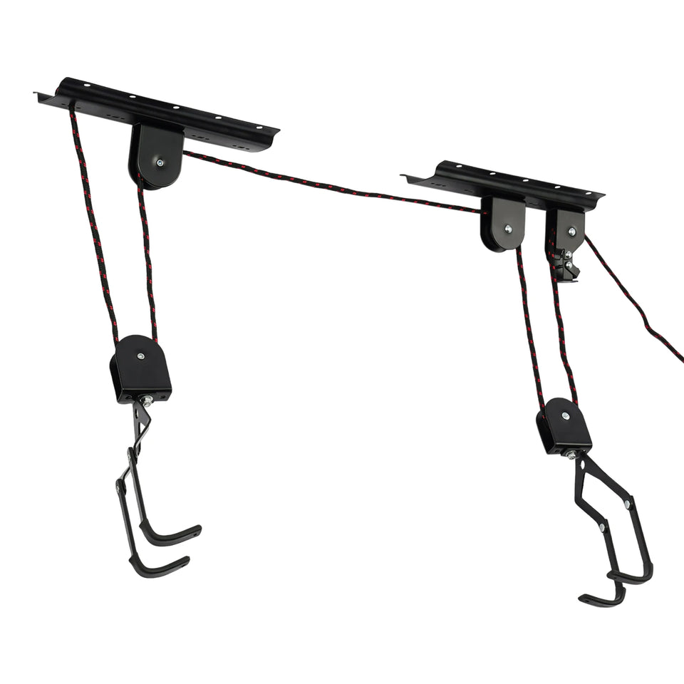 Bike Hoist for Garage Ceiling Mount Pulley System Bike Storage Set Of Bike Hangers for Garage Storage 60kg Load