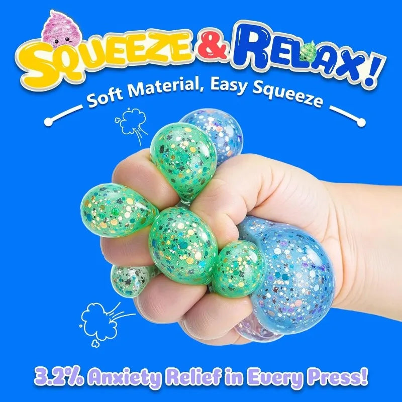 2026 Novelty Squishy Poo Stress Ball Squishies Toys Glitter Funny Stretch Squeeze Fidget Toys for Adults Fool's Day Prank Gift