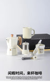 Hand Grinder Coffee Maker Set,Hand Grinder Set Gift Box,Moka Pot 6 Piece Set,with Cup,bean Bin,filter Paper and Bean Brush Spoon