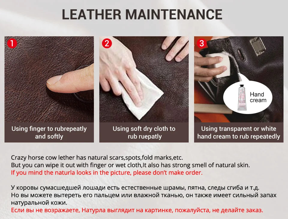 Fashion Crazy Horse Leather Men's Messenger Bag Flap Large Capacity Crossbody Bag Top Quality Shoulder Bag Sling Bag Tote