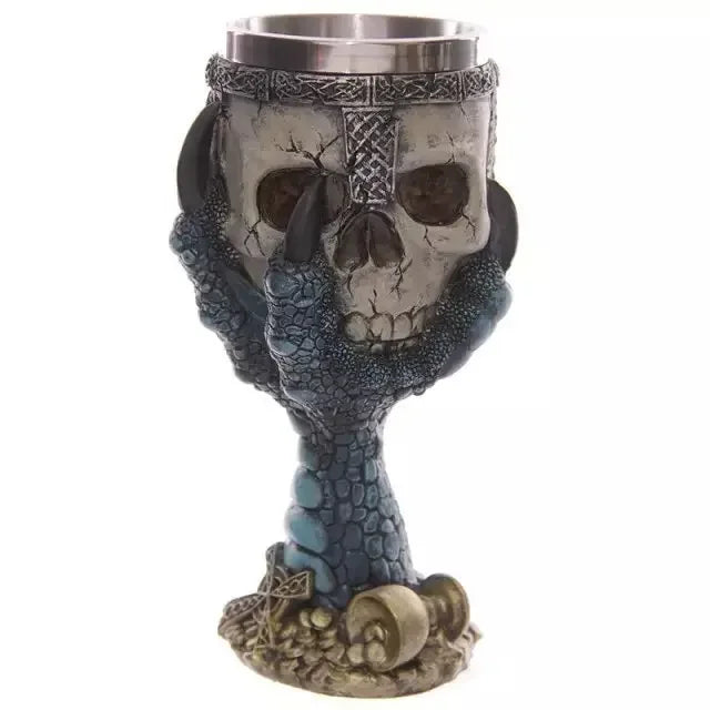 Creative Skull Mugs Cool Beer Mug 3D Resin & Stainless Steel Coffee Cups and Mugs Water Glass Wine Pub Bar Decoration Halloween